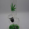 Glass Bong Small Green Weed Leaf
